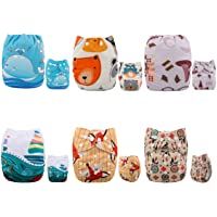 Alva Baby - Pañales de tela reutilizables (6 unidades) amarillo Talla:All in one